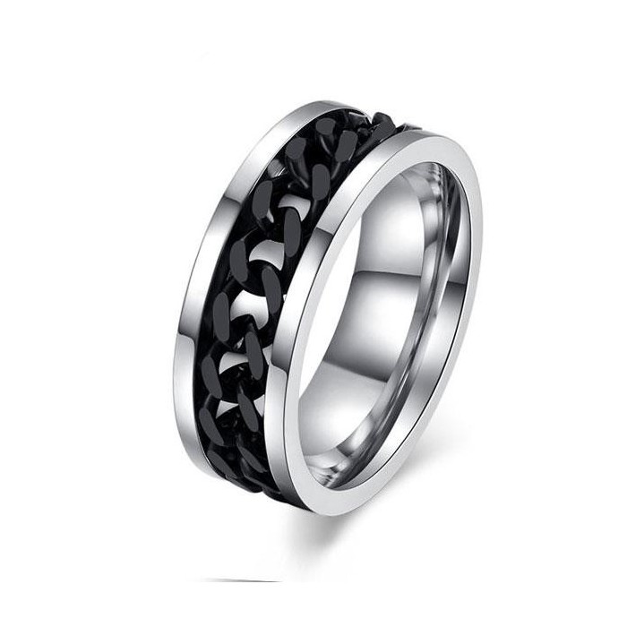 Italo Spinning Chain Titanium Steel Men's Wedding Band
