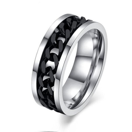 Italo Spinning Chain Titanium Steel Men's Wedding Band
