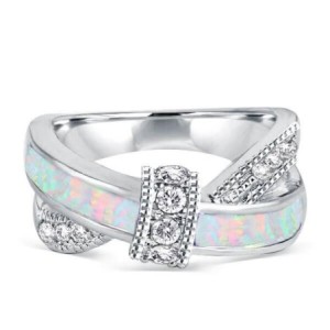 Italo Knot Ring Opal Ring Unique Wedding Band For Women