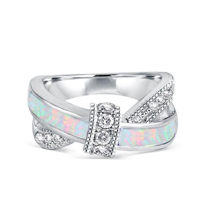Italo Knot Ring Opal Ring Unique Wedding Band For Women