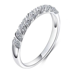 Italo Twist Created White Sapphire Wedding Band (0.10 CT. TW.)