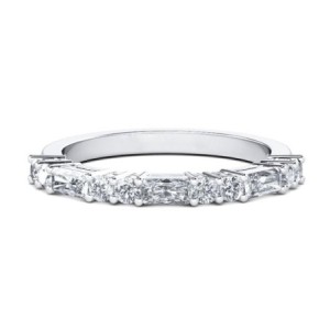 Classic Thin Round & Radiant Cut Wedding Band (0.72 CT. TW.)