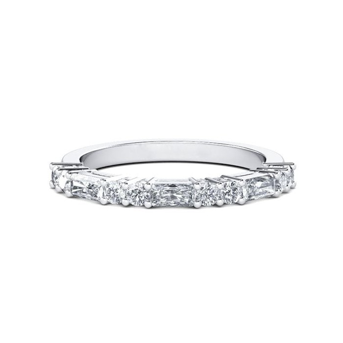 Classic Thin Round & Radiant Cut Wedding Band (0.72 CT. TW.)