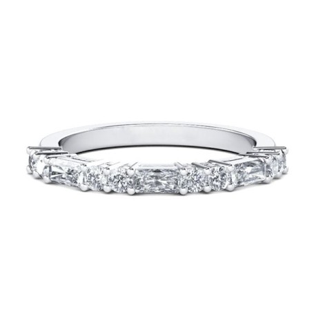Classic Thin Round & Radiant Cut Wedding Band (0.72 CT. TW.)