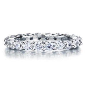 Italo Round Cut Eternity Wedding Band Ring Affordable