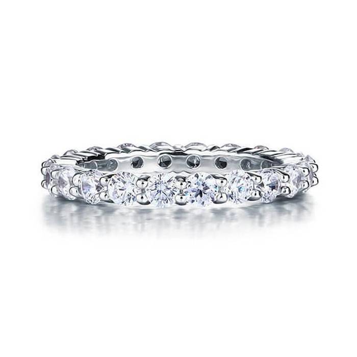 Italo Round Cut Eternity Wedding Band Ring Affordable