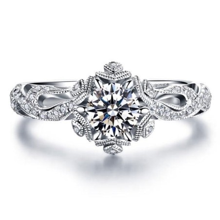 Italo Vintage Engagement Ring Filigree Affordable Unique Engagement Ring
