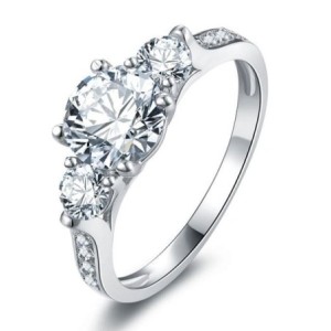 Italo Three Stone Engagement Ring 1 Carat Ring Affordable