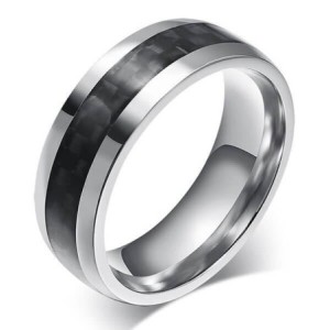 Italo Carbon Fibre Titanium Steel Men's Wedding Band