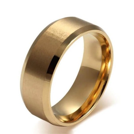 Italo Gold Tone Titanium Steel Men's Wedding Band