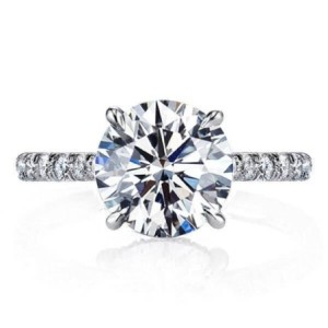Italo Classic Engagement Ring Affordable WIth Hidden Halo