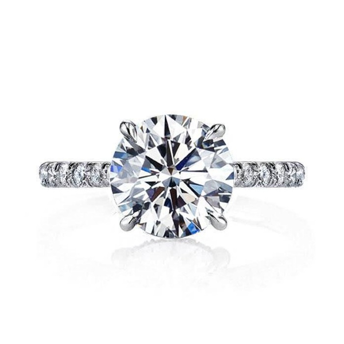 Italo Classic Engagement Ring Affordable WIth Hidden Halo