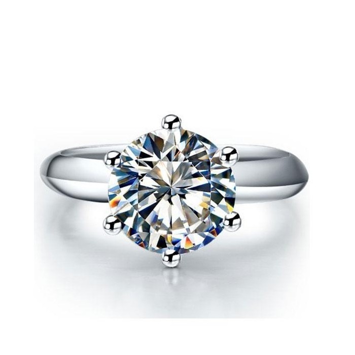 Italo Six-Prong Solitaire Engagement Ring With Knife Edge Shank