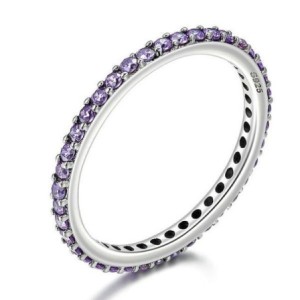 Italo Eternity Created Amethyst Wedding Band