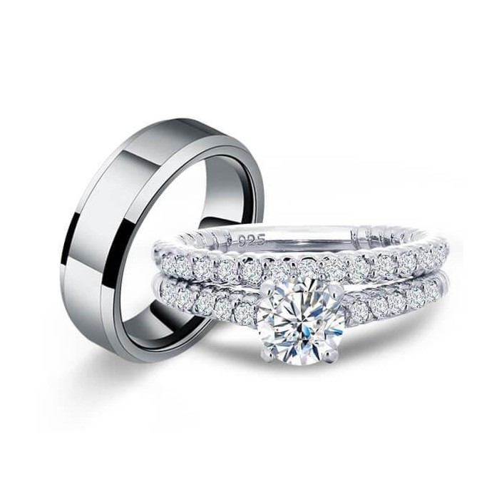 Italo Unique Wedding Ring Sets His And Hers Couple Rings