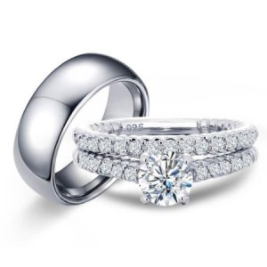 Italo Unique Wedding Ring Sets His And Hers In Sterling Silver