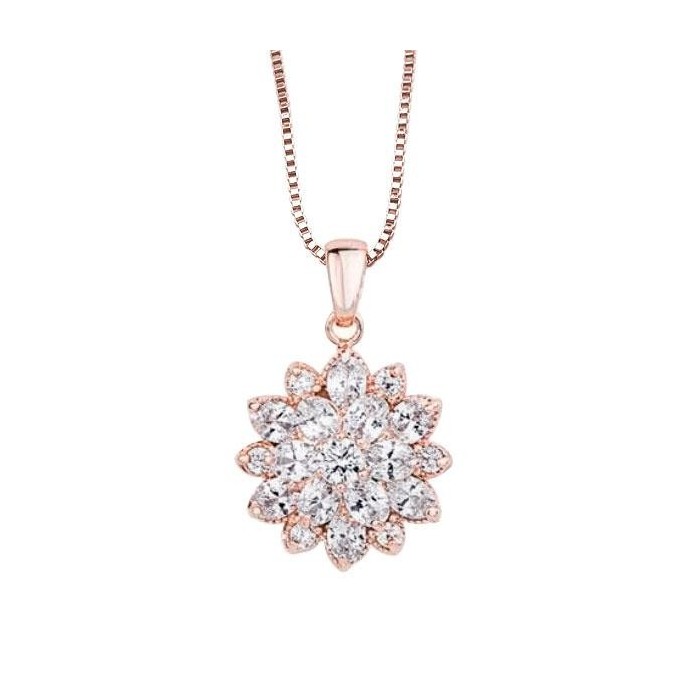Italo Rose Gold Necklace Halo Pendant Necklace For Women