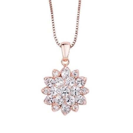 Italo Rose Gold Necklace Halo Pendant Necklace For Women