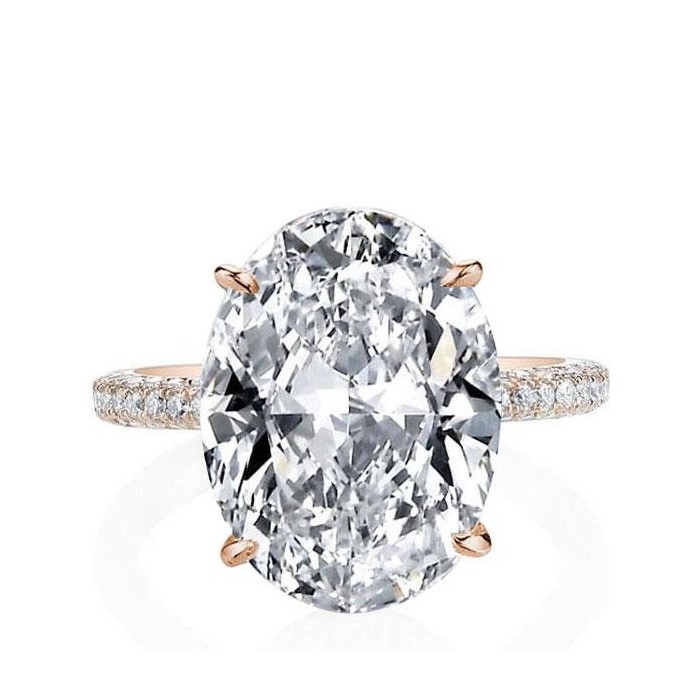 Italo Rose Gold Engagement Ring Oval Engagement Ring Affordable