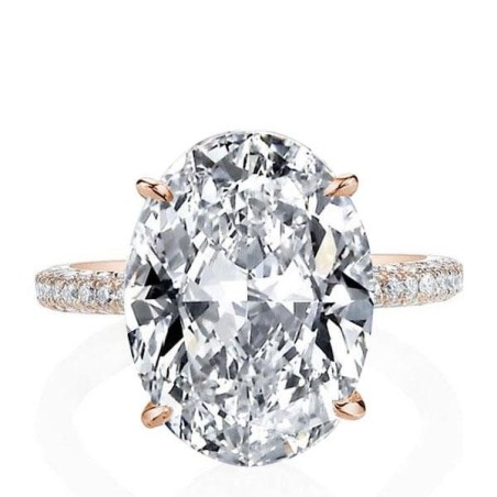 Italo Rose Gold Engagement Ring Oval Engagement Ring Affordable