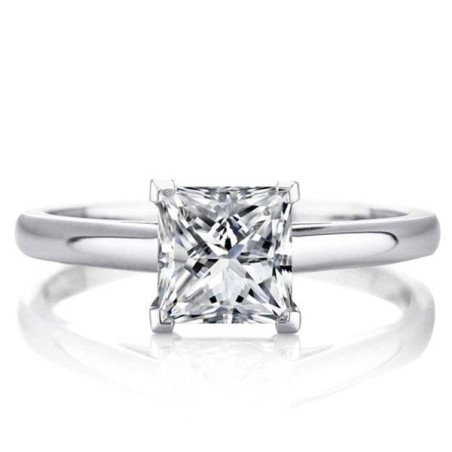 Italo Princess Cut Solitaire Engagement Ring Affordable