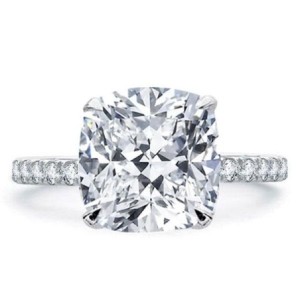 Italo Cushion Cut Engagement Ring Affordable Hidden Halo Ring