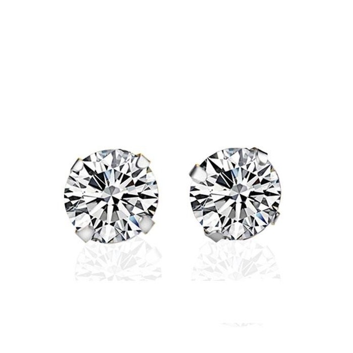 Italo Round Cut Stud Earrings Silver Earrings For Women