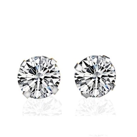Italo Round Cut Stud Earrings Silver Earrings For Women