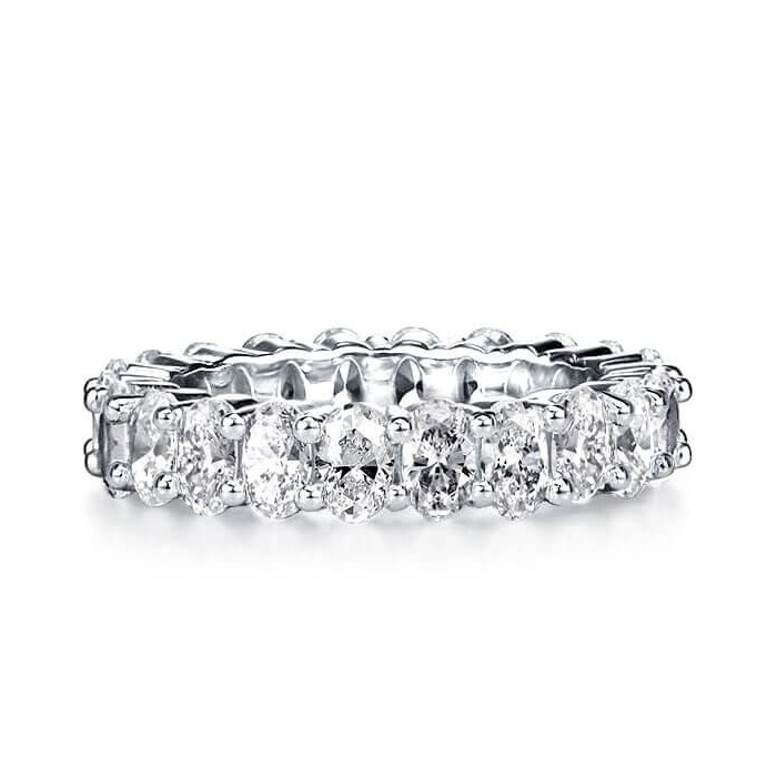 Italo Oval Eternity Created White Sapphire Wedding Band