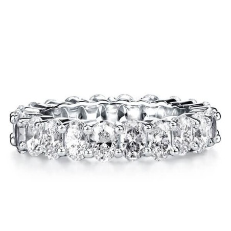 Italo Oval Eternity Created White Sapphire Wedding Band