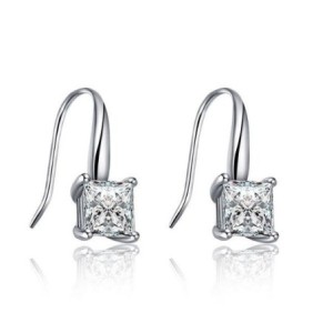 Italo Princess Created White Sapphire Drop Earrings