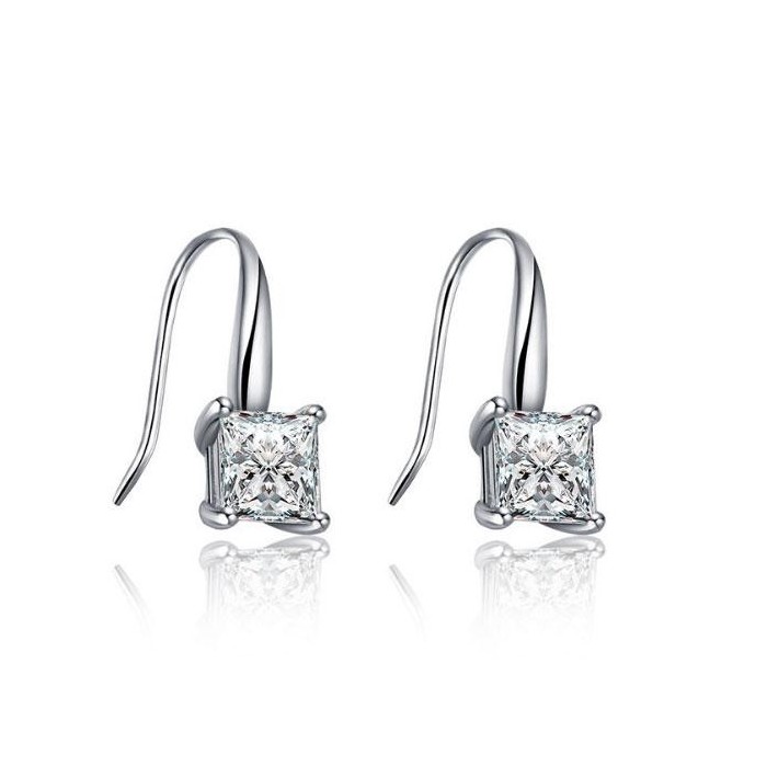 Italo Princess Created White Sapphire Drop Earrings