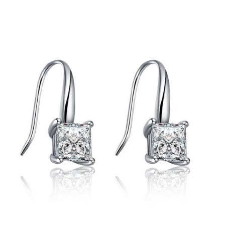 Italo Princess Created White Sapphire Drop Earrings