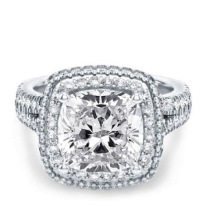 Italo Cushion Cut Engagement Ring Halo Ring Affordable