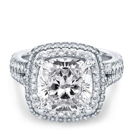 Italo Cushion Cut Engagement Ring Halo Ring Affordable