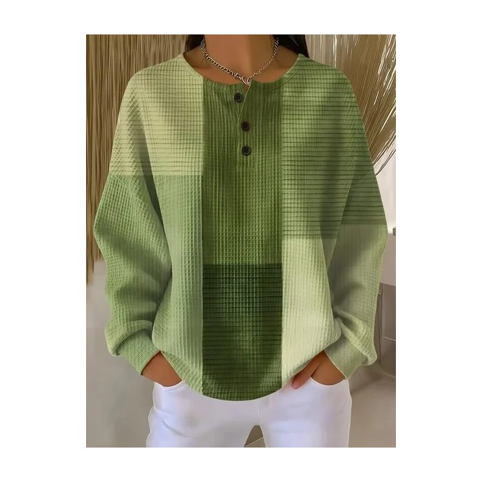 Women Abstract Crew Neck Printing Casual Spring/Fall Long Sleeve Sweatshirt