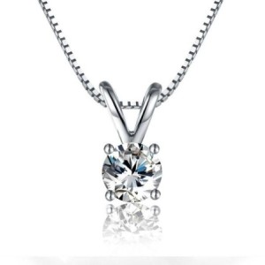 Italo Classic Created White Sapphire Pendant Necklace
