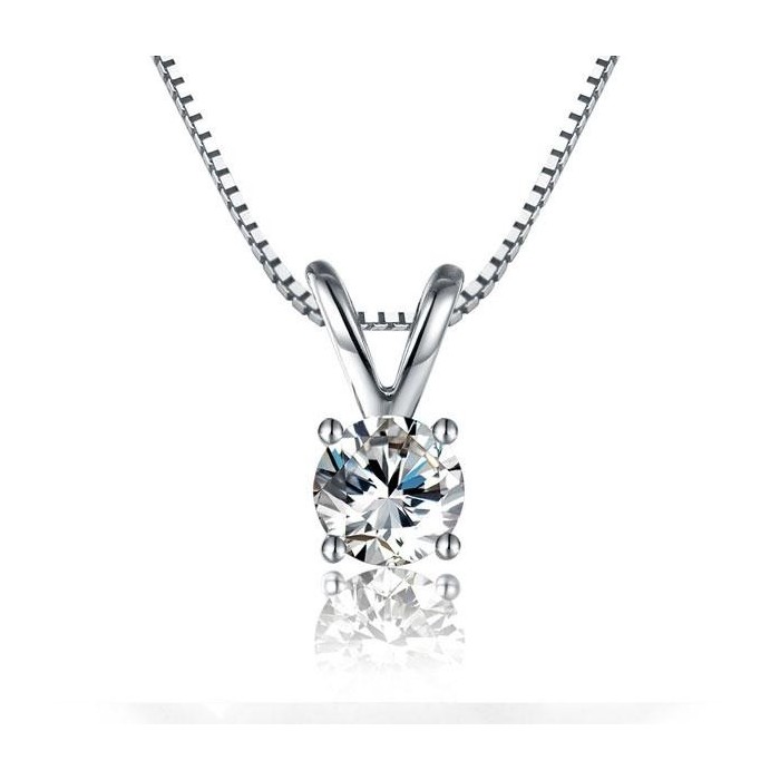 Italo Classic Created White Sapphire Pendant Necklace