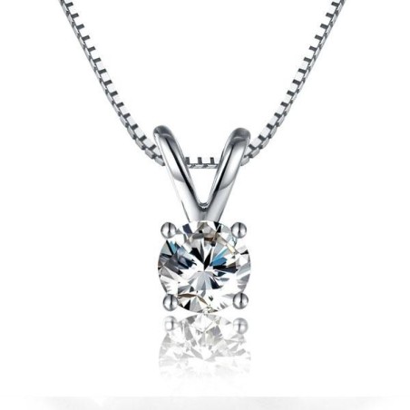 Italo Classic Created White Sapphire Pendant Necklace