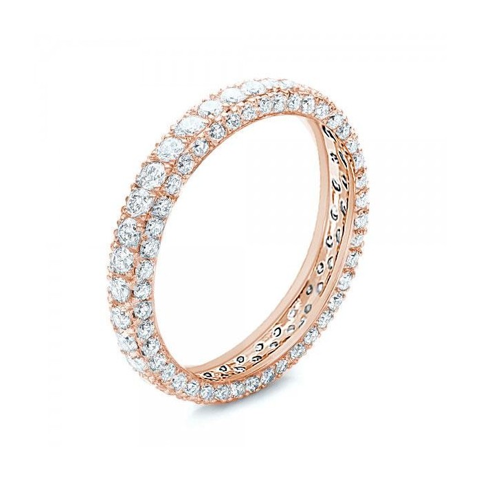 Italo Rose Gold Eternity Created White Sapphire Wedding Band