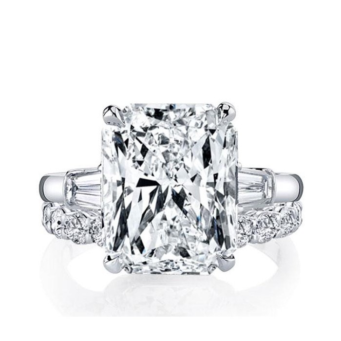 Italo Three Stone Created White Sapphire Bridal Set