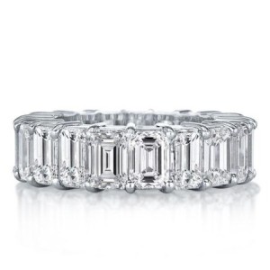Italo Emerald Cut Eternity Wedding Band Ring Affordable