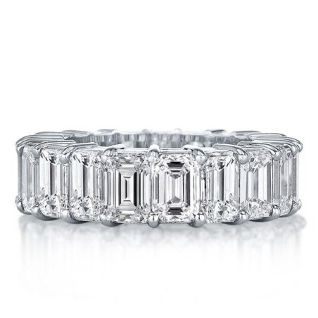 Italo Emerald Cut Eternity Wedding Band Ring Affordable
