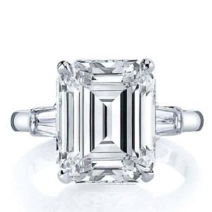 Italo Emerald Cut Engagement Ring 3 Stone Ring Promise Ring