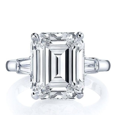 Italo Emerald Cut Engagement Ring 3 Stone Ring Promise Ring