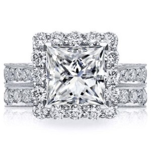 Italo Milgrain Halo Created White Sapphire Bridal Set