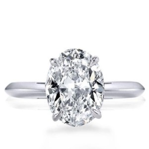 Italo Oval Cut Solitaire Engagement Ring With Knife Edge Shank