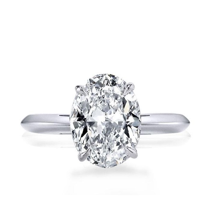 Italo Oval Cut Solitaire Engagement Ring With Knife Edge Shank