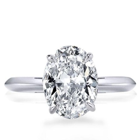 Italo Oval Cut Solitaire Engagement Ring With Knife Edge Shank