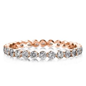 Italo Rose Gold Eternity Created White Sapphire Wedding Band